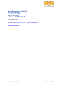 Forum: Propositions de logiciels