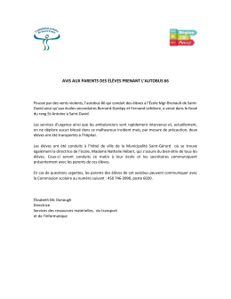 avis aux parents des &eacute;l&egrave;ves prenant l`autobus 66
