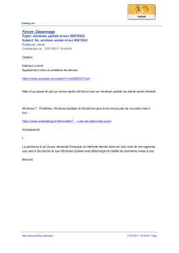 Forum: Dépannage