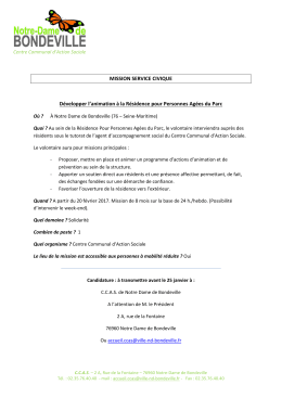 offre de mission Service civique RPA