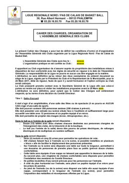 Organisation de l`AG des clubs
