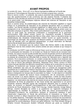 Avant propos