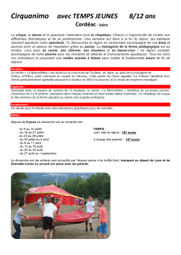 Cirquanimo avec TEMPS JEUNES 8/12 ans Cord&eacute;ac