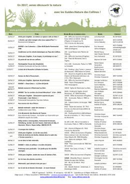 calendrier 2017 GNC - Contrat de rivière Dendre