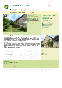 Descriptif - Gîtes de France Aveyron