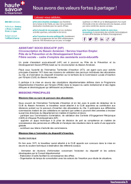 ASSISTANT SOCIO EDUCATIF (H/F)