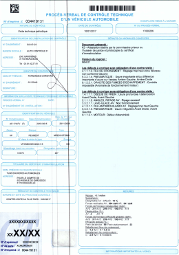 Contr&ocirc;le technique