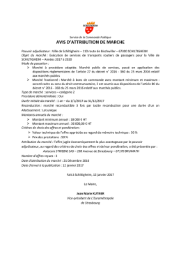 avis d`attribution de marche