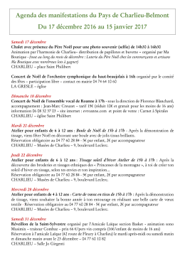 Agenda des manifestations du Pays de Charlieu