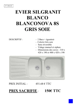 Evier blanco 1 bac + mitigeur