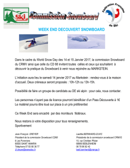 WEEK END DECOUVERT SNOWBOARD