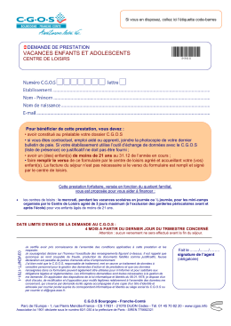 dossier prestation «sejours en famille