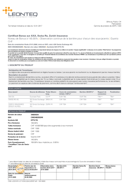 Certificat Bonus sur AXA, Swiss Re, Zurich Insurance