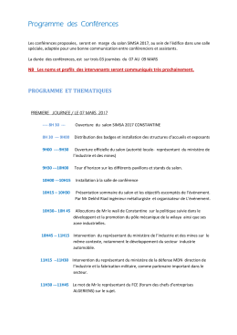 Programme des Conférences