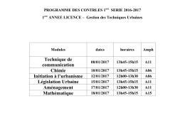 Gestion des Techniques Urbaines