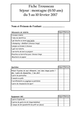 Trousseau Piau 6-10 ans - Mairie de Tournefeuille