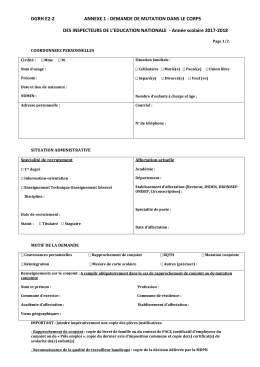 DGRH E2-2 ANNEXE 1 : DEMANDE DE MUTATION DANS LE