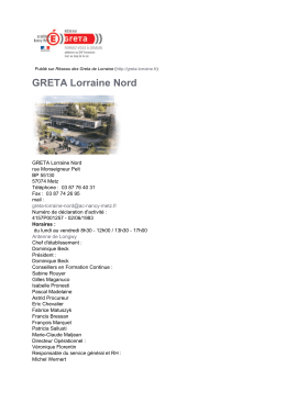 GRETA Lorraine Nord - R&eacute;seau des Greta de Lorraine