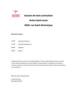 Horaire des tests centralisés du 11 janvier 2017