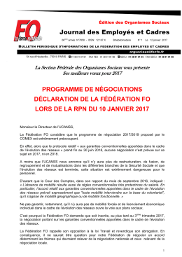 programme de negociations