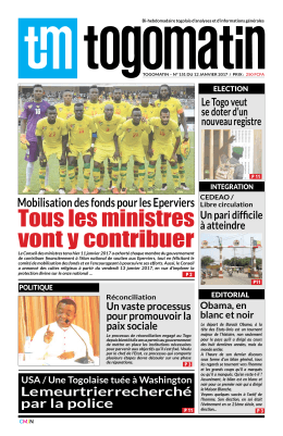 Togo Matin N°151 - République Togolaise