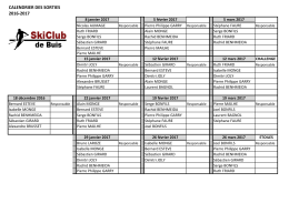 calendrier des sorties 2016-2017