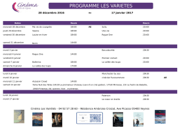 programme cinema - Ville de Veynes