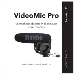 VideoMic Pro Mode d`emploi (Français) pdf 659.36 KB