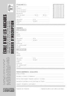 dossIer d`InscrIptIon