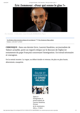 Éric Zemmour: «Pour qui sonne le glas - ac