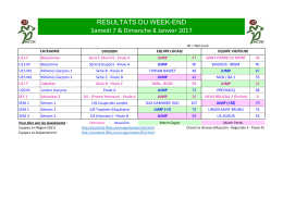 RESULTATS DU WEEK-END Samedi 7