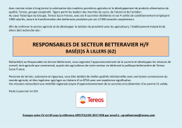 responsables de secteur betteravier h/f