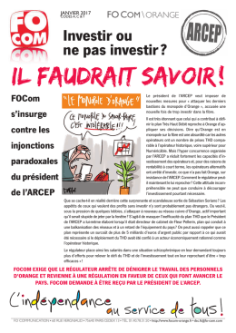 il faudrait savoir - FOCOM