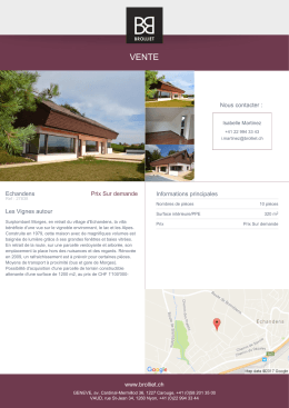 www.brolliet.ch Nous contacter : Echandens Prix Sur demande Les