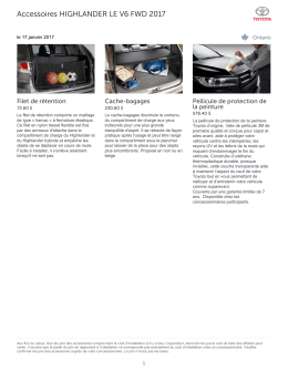 Accessoires HIGHLANDER LE V6 FWD 2017