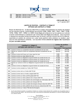 Contrats à terme et options sur contrats à terme