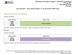 Programme Stage Intensif Maternelle et Primaire