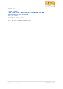 Forum: Concours - The Blender Clan