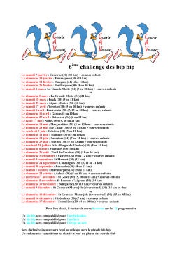 Calendrier du 6ème Challenge des Bip Bip