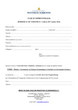 taxe d`apprentissage - Université Paris 1 Panthéon