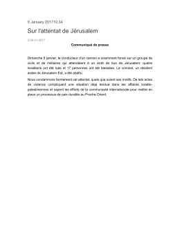 Sur l`attentat de Jérusalem