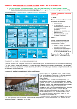 Quel avenir pour l`agglomération Nantes métropole et pour l`aire
