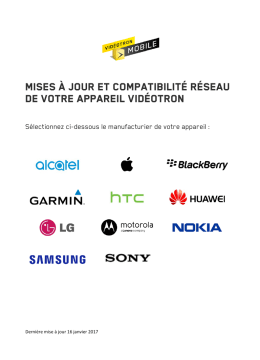 mises à jour et compatibilité réseau de votre appareil vidéotron