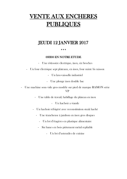 VENTE AUX ENCHERES PUBLIQUES
