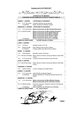 Feuillet du 07-08 janvier 2017 - Paroisses Notre-Dame-de-la