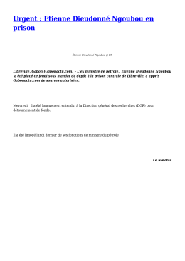 Urgent : Etienne Dieudonné Ngoubou en prison