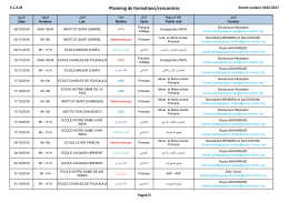 Planning de formations/rencontres
