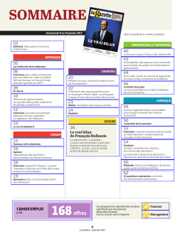 sommaire - Accédez aux archives de la Gazette