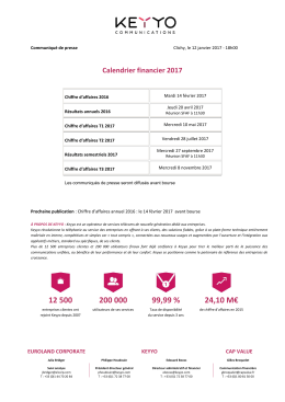 Communiqu&eacute; de presse