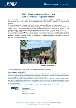 FREY : 8 % de visiteurs en plus en 2016 sur l`ensemble de son parc